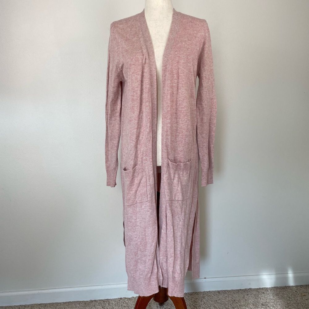 Matty M Extra Long Open Front Cardigan Sweater Size L